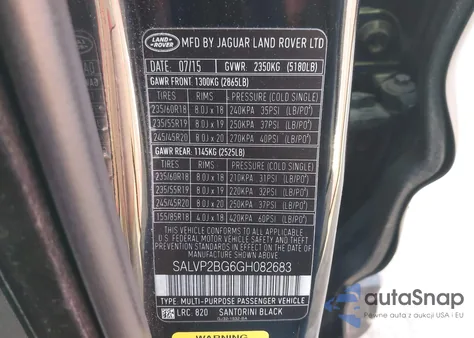 2016 Land Rover Range Rover Evoque Se/Se Premium from USA, damaged, VIN SALVP2BG6GH082683